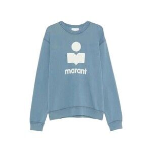 Isabel Marant Relaxed Fit Graphic Logo Sweatshirt In Soft Blue - NWT